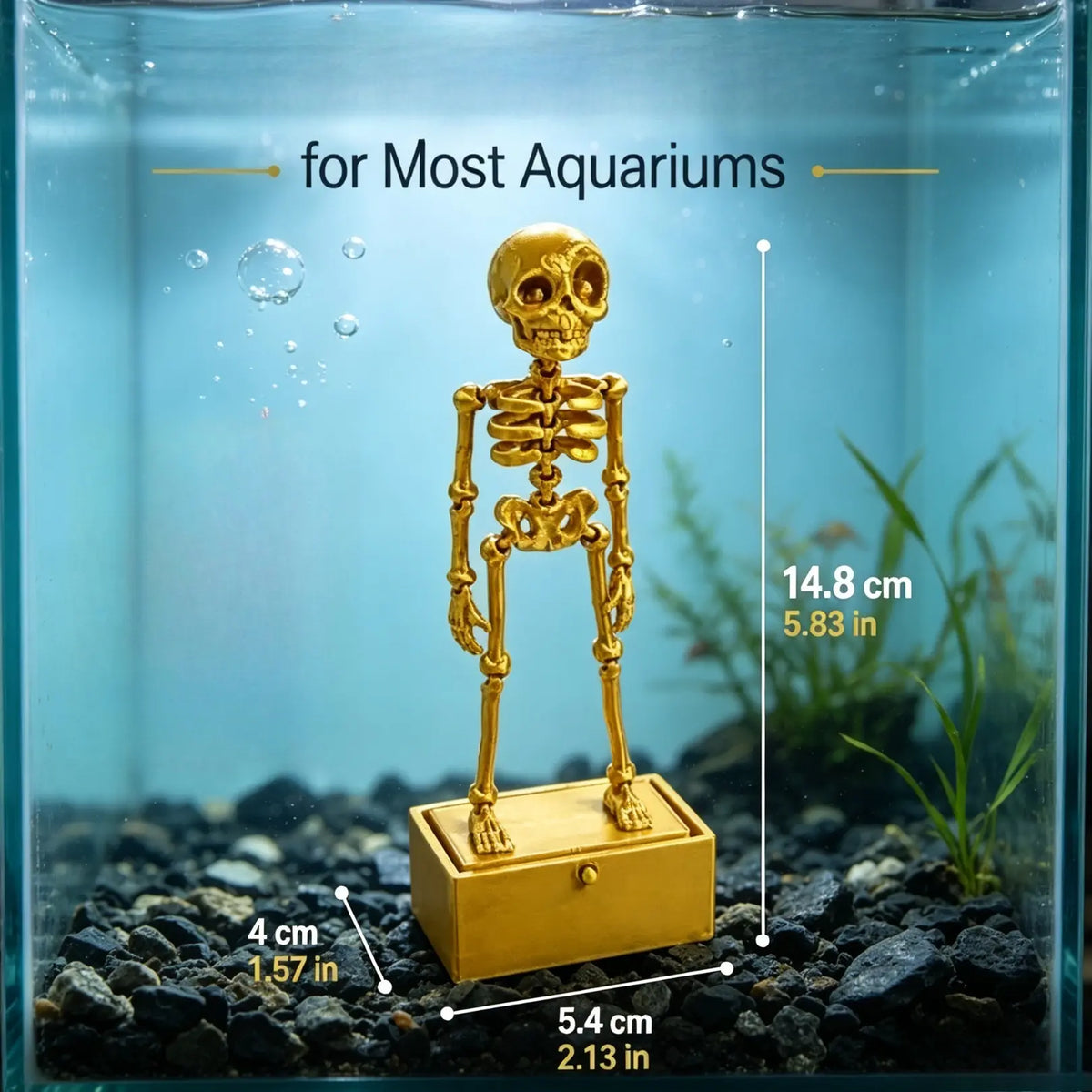 Halloween Dancing Skeleton,Air Driven Dancing Skeleton Aquarium Decor, Movable Joint Skull, Fun Bubble-Powered Fish Tank Ornament, Unique Halloween Gift, Aquarium Decorations, Fish Decorations for Tank,Halloween Fun Decoration-Gz