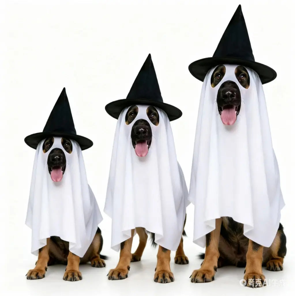 Halloween Dog Costume Ghost Outfit with Witch Hat Cute Pet Costume for Dogs Funny Puppy Halloween Costume Trick or Treat Party Accessories
