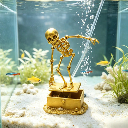 Halloween Dancing Skeleton,Air Driven Dancing Skeleton Aquarium Decor, Movable Joint Skull, Fun Bubble-Powered Fish Tank Ornament, Unique Halloween Gift, Aquarium Decorations, Fish Decorations for Tank,Halloween Fun Decoration-Gz
