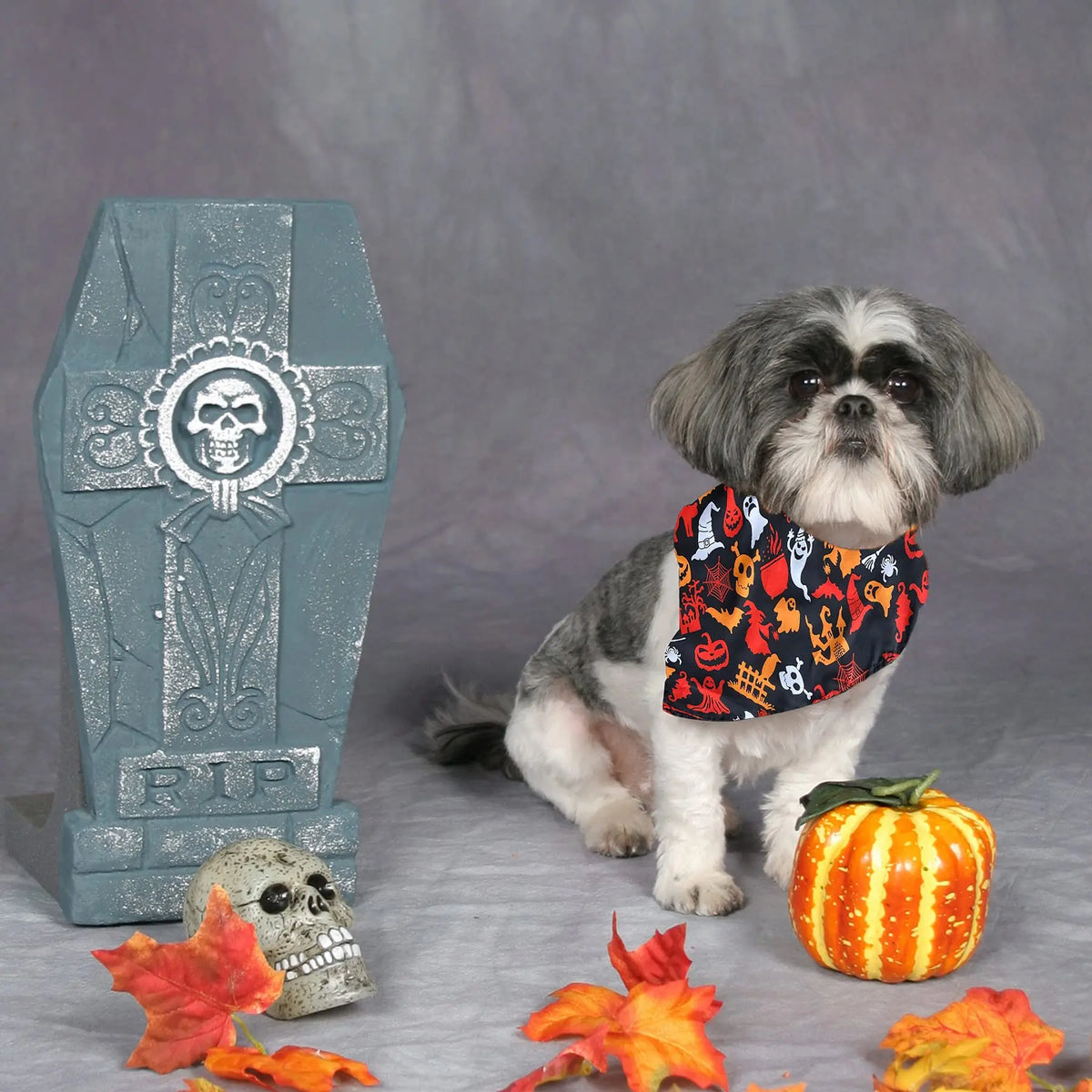 4 Pack Halloween Dog Bandanas,Adjustable Triangle Bibs Pumpkin Dog Bandana Pet Scarf for Small Medium Large Dogs and Cats Halloween Pet Costume Supply Gift