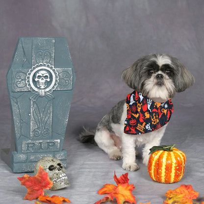 4 Pack Halloween Dog Bandanas,Adjustable Triangle Bibs Pumpkin Dog Bandana Pet Scarf for Small Medium Large Dogs and Cats Halloween Pet Costume Supply Gift