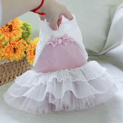 Pet Dress, Cute Flower Decor Pet Dress, Pet Clothes for Small Dogs, Fashionable Pet Clothing for Dogs, Dog & Cat Clothing Supplies, Poodle, Puppy Clothes