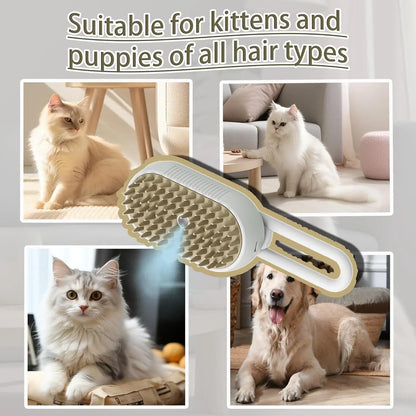 Pet Steam Brush,Cat Dog Hair Remover, Adjustable Pet Hair Remover,Pet Steamy Mist,Steam Pet Brush for Pet Hair 3-IN-1 Steamy Cat Brush Grooming Comb for Dogs Steam Brush for Cats Remove Flying Fur Steam Advanced Pet Hair Removal Comb Pet Pal Brush