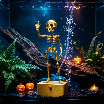Halloween Dancing Skeleton,Air Driven Dancing Skeleton Aquarium Decor, Movable Joint Skull, Fun Bubble-Powered Fish Tank Ornament, Unique Halloween Gift, Aquarium Decorations, Fish Decorations for Tank,Halloween Fun Decoration-Gz