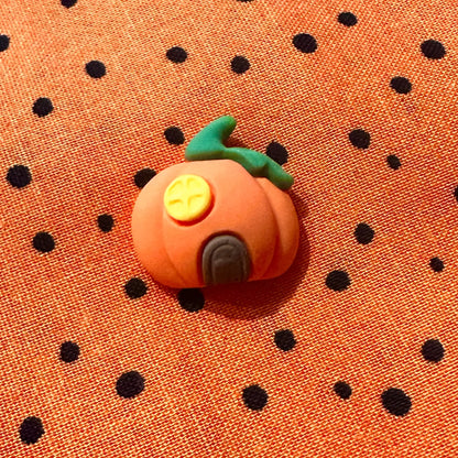 Halloween Collar Flowers for Dogs & Cats - 3 Inch & 4 Inch Options with Orange Polka Dot Design - Handcrafted Cotton Flowers for Festive Halloween Celebrations