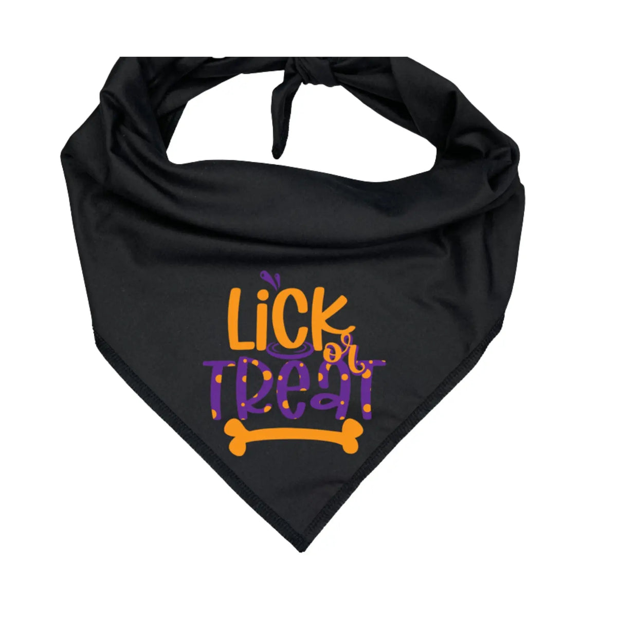 Halloween Dog Bandana - Lick or Treat Pumpkin Print Design Reversible Bandana for Dogs Sizes X-Small to X-Large Festive Fashion Halloween Essentials
