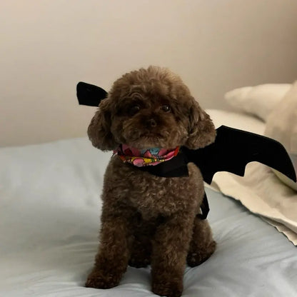 Puppy Wings - Black Bat Design with Purple LED Lights for Pet Costume Accessories